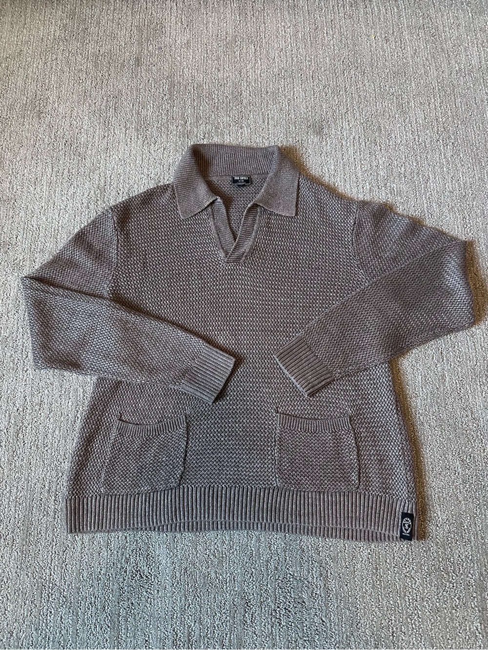 Todd  Snyder 100% linen knit pullover with Front Pockets